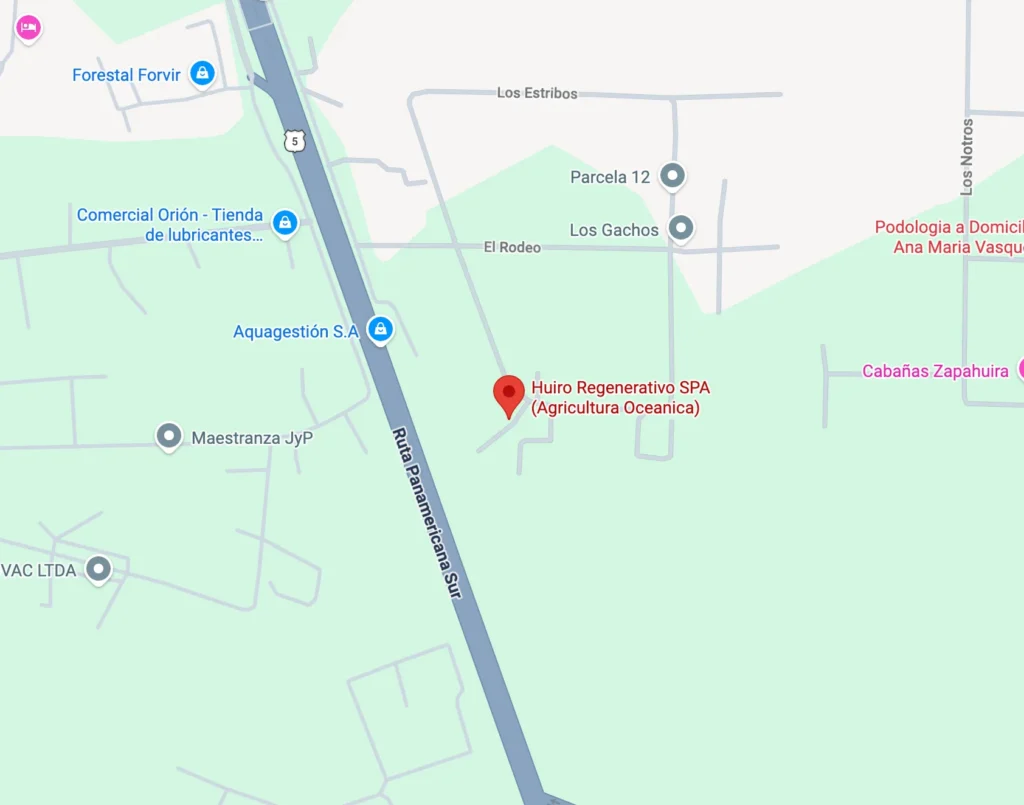 Mapa con la ubicación de la oficina de Huiro Regenerativo SpA